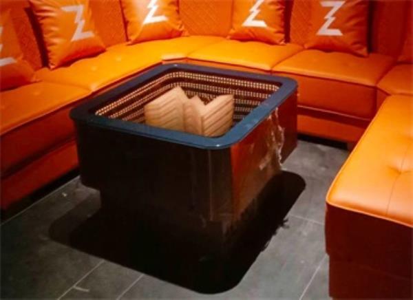 音樂酒吧包間現代不銹鋼方形小茶幾