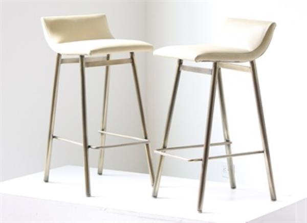 時(shí)尚酒吧不銹鋼皮質(zhì)簡約低靠背椅子