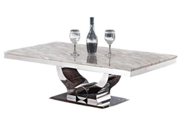 量販?zhǔn)絢tv現(xiàn)代大理石不銹鋼長方形茶幾