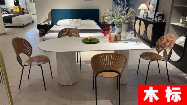 意式極簡意式極簡風格餐廳白色餐桌椅六人位（設計師款）YDS